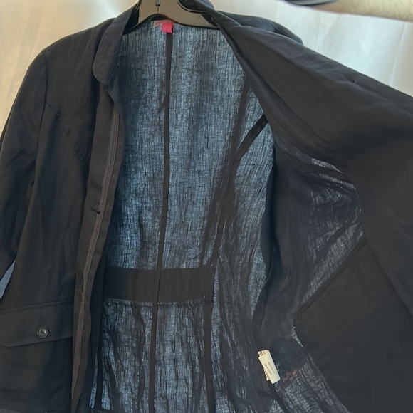 Y2K linen embroidered blazer,floral,embellished,lightweight,fresh,travel,coasta - Picture 8 of 12